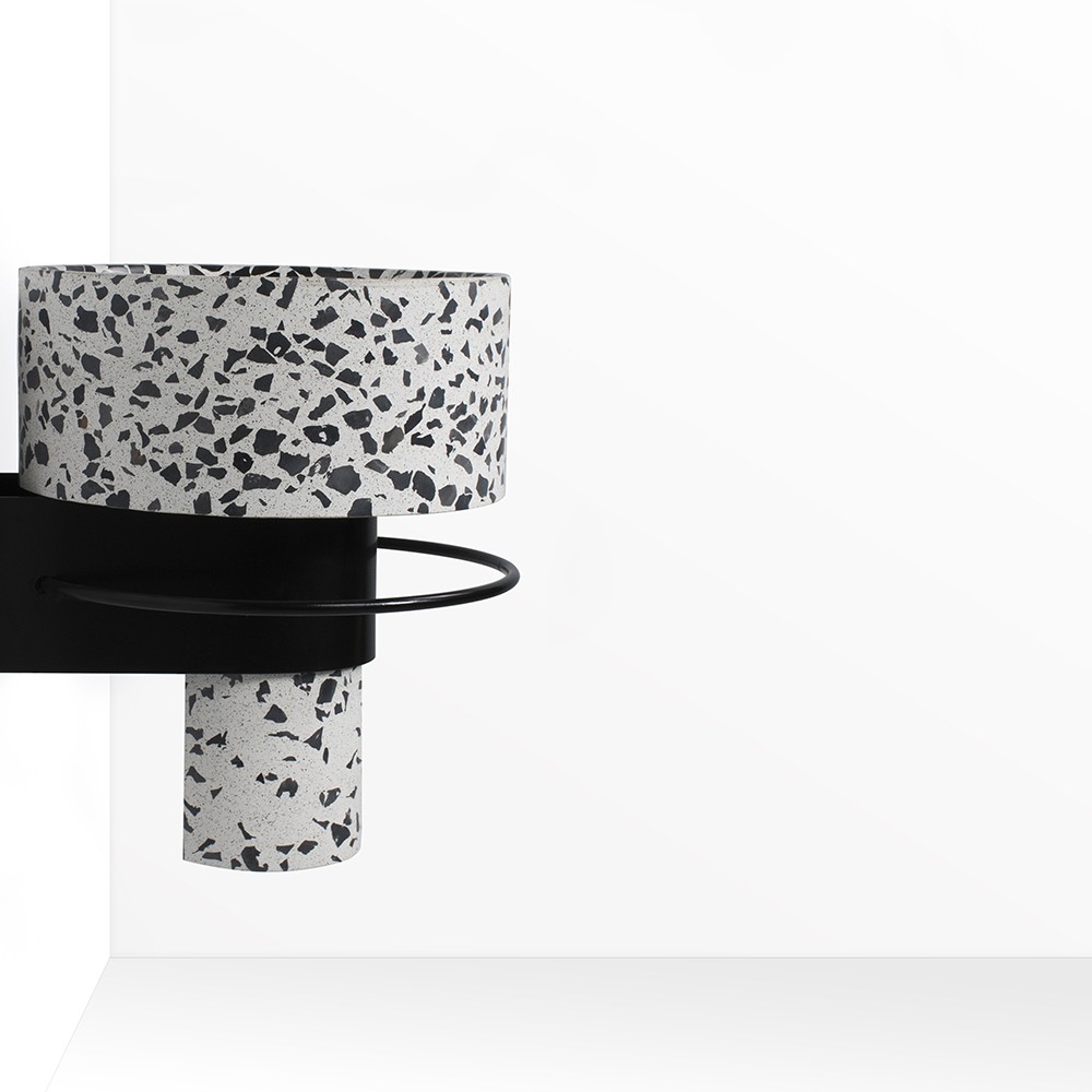 BALCONY wall mounted white TERRAZZO side view  by Sotiris Lazou designstudio for Urbi et Orbi cement sink