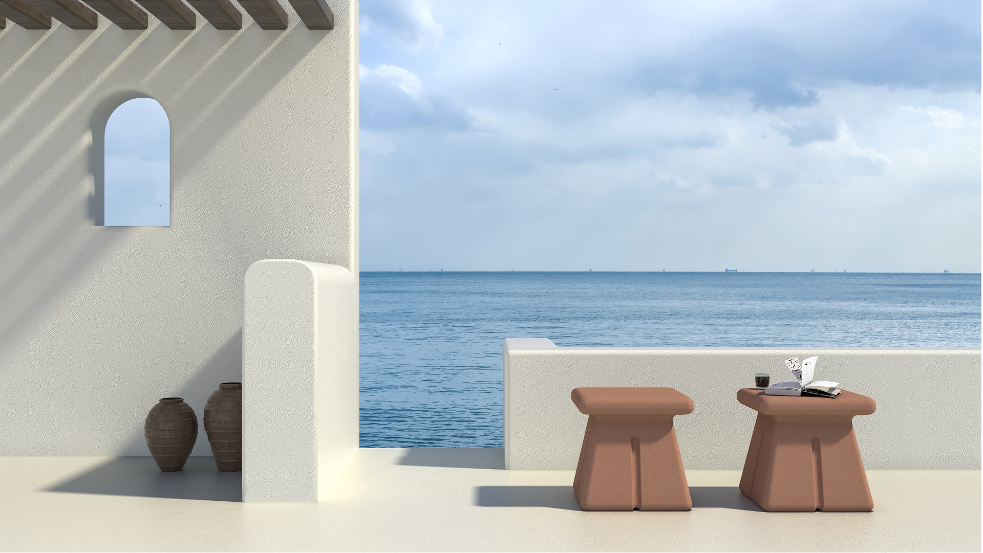Cube cement stool by sotiris lazou design studio banner