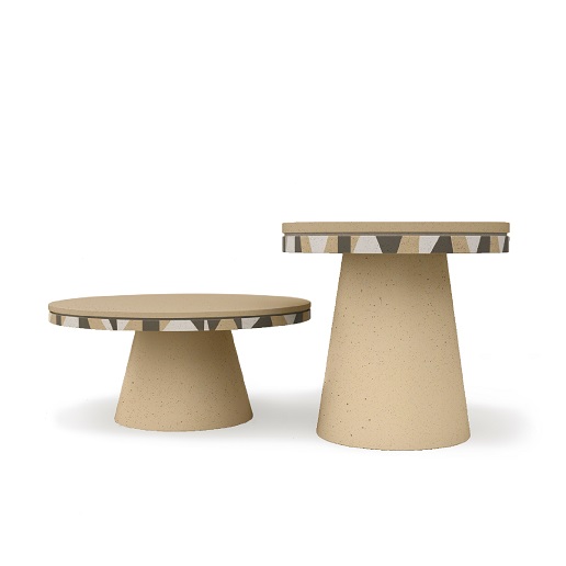 Djembe render concrete table by Urbi et Orbi Beige   