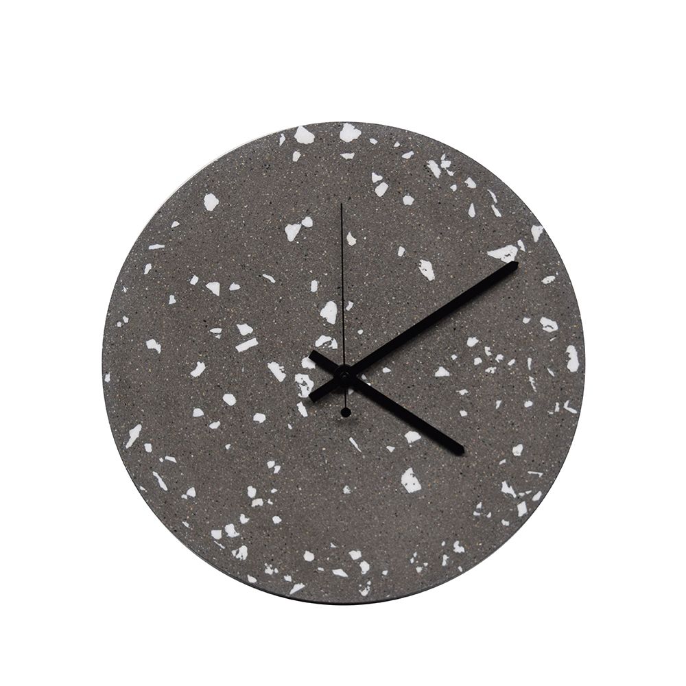 TEMPUS black terrazzo Urbi et Orbi concrete clock frontview