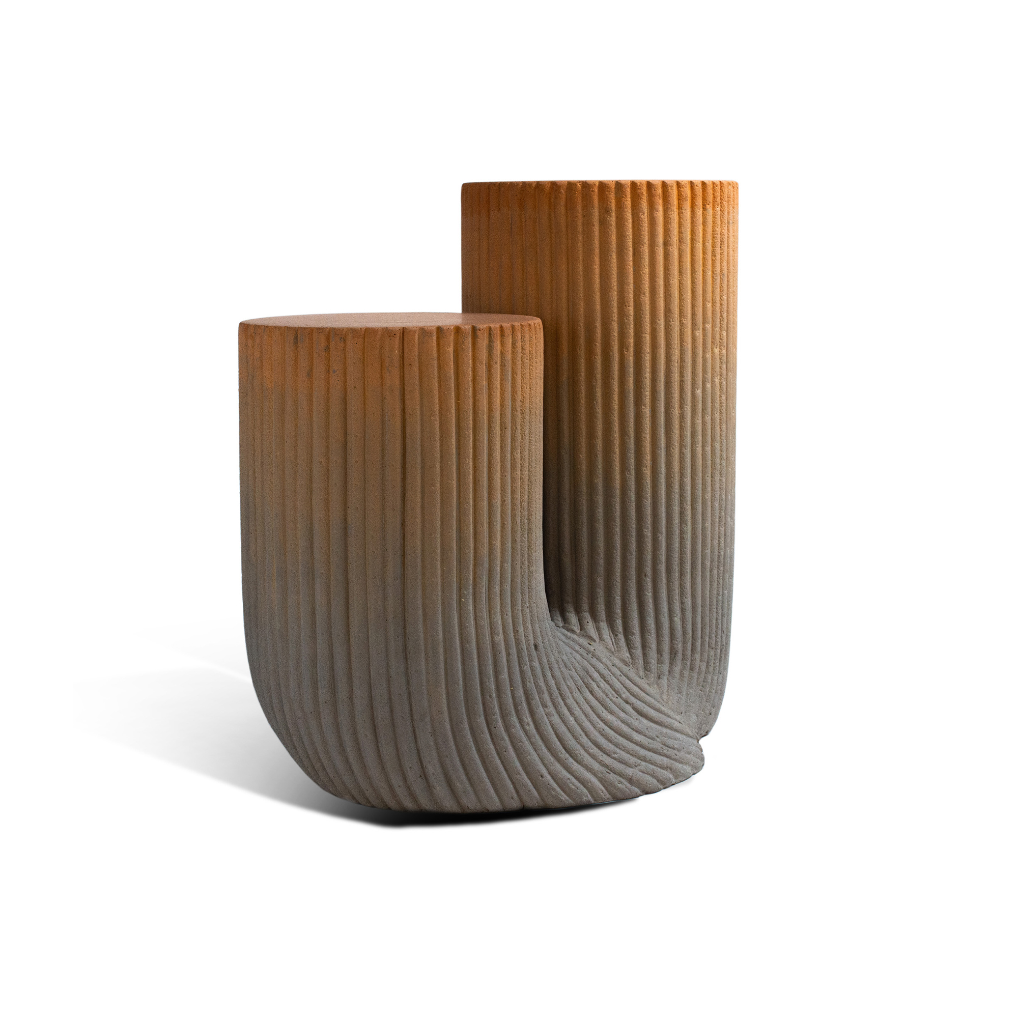 Tus Double L Cement Tan Side Table Design By Gian Paolo Venier Urbi Et Orbi Site