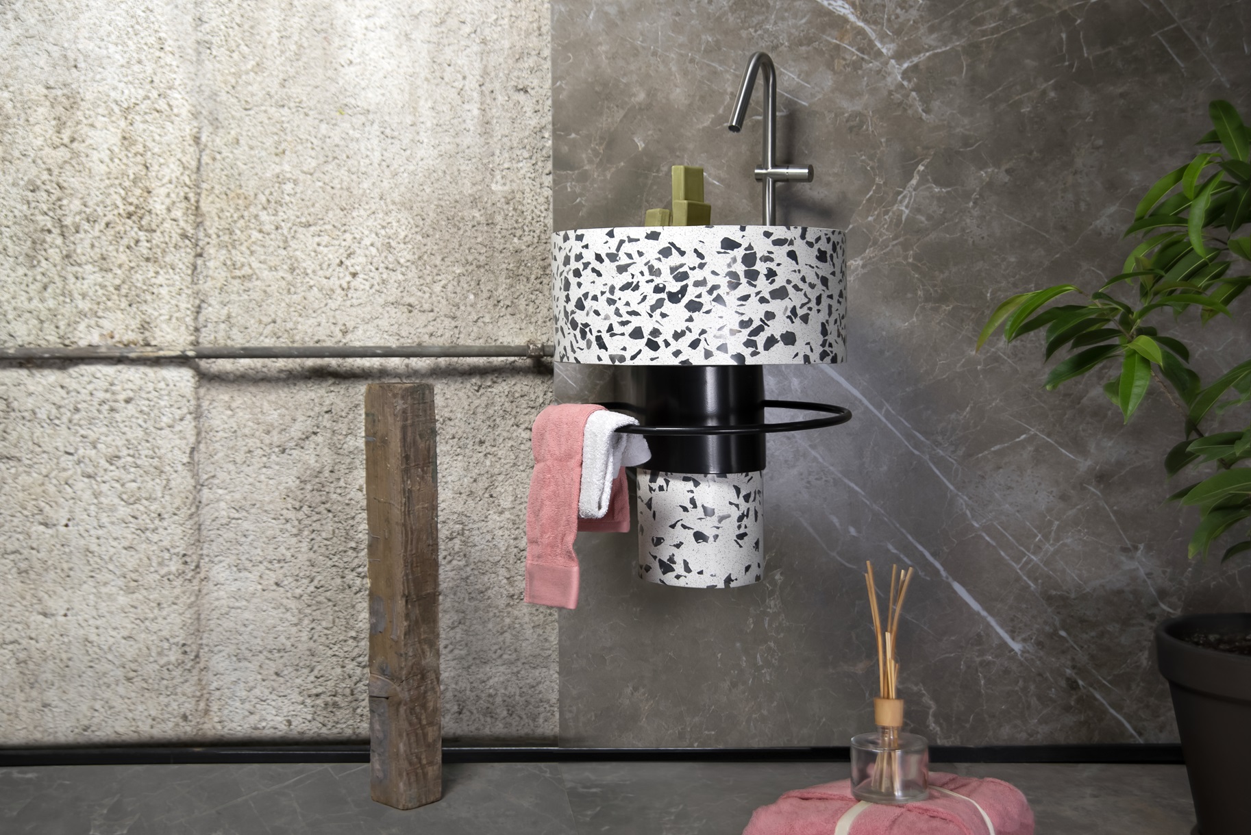 Balcony Wall Mounted Terrazzo Washbasin White By Sotiris Lazou Designstudio For Urbi Et Orbi Lowres