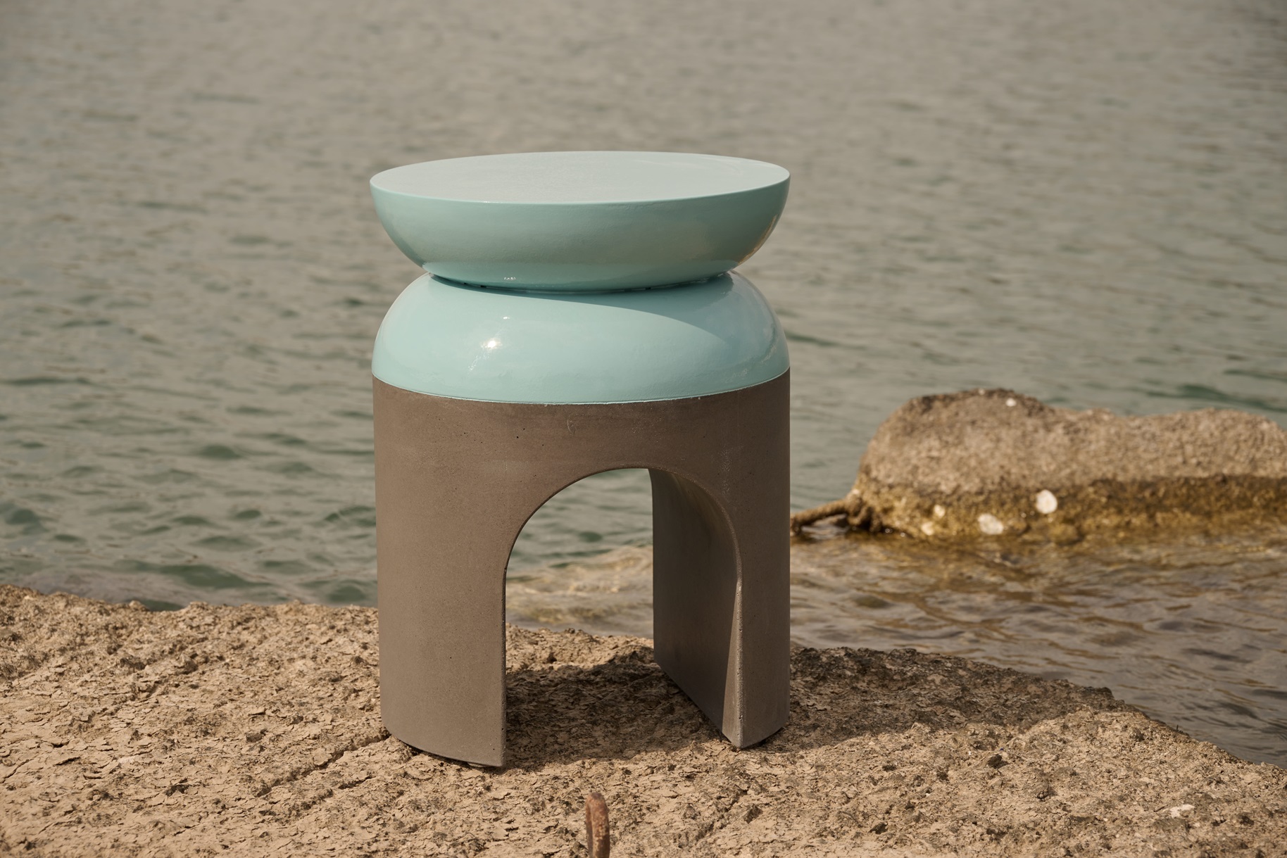 Kamara Green Concrete Side Table By Sotirislazou Designstudio Urbi Et Orbi Lowres