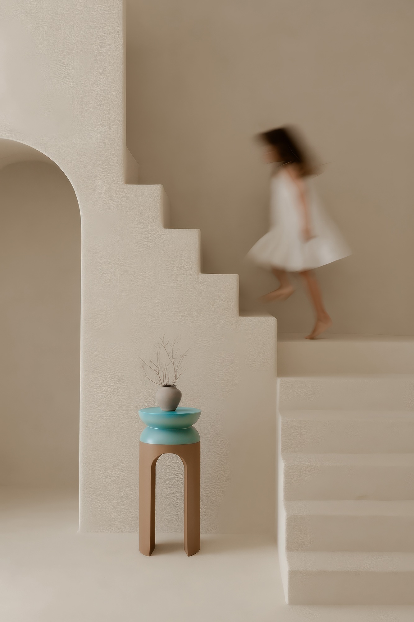 Kamara concrete Side Table Tan By Sotirislazou Design Studio Urbi Et Orbi Collection