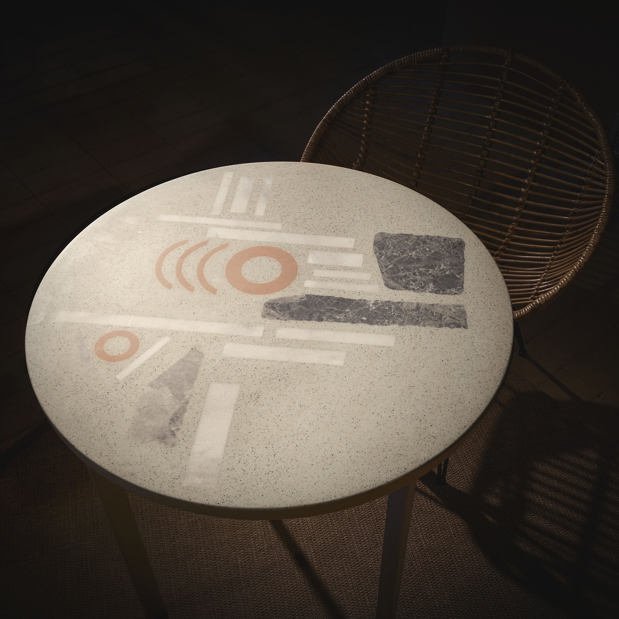 Legante concrete terrazzo side table design by ctrlzak for urbi et orbi gal