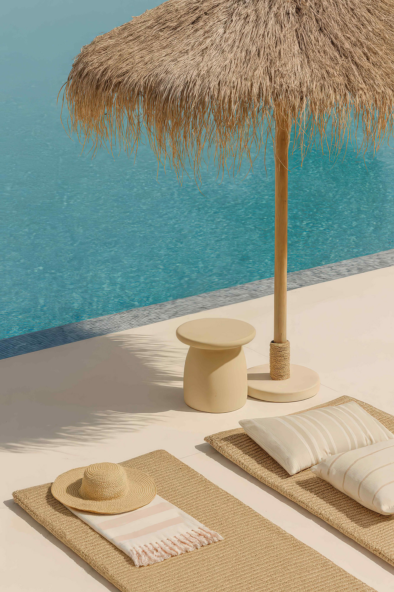 Sundtan Cement Side Table Made By Urbi Et Orbi Beige Outdoor