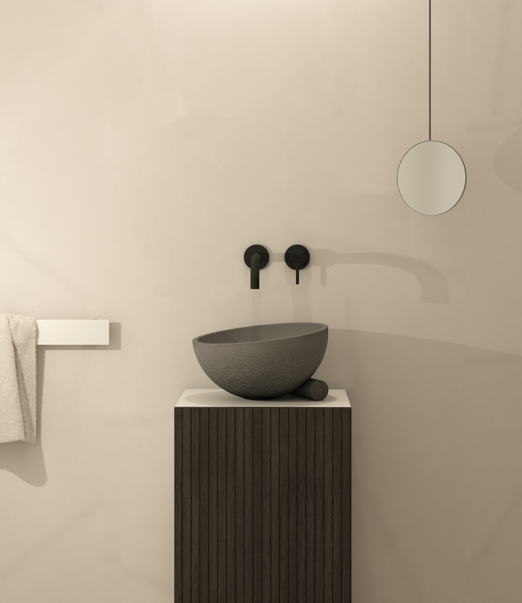 OBLIQUO ANTHRACITE By Valentino Marengo For Urbi Et Orbi Concrete Sink GAL