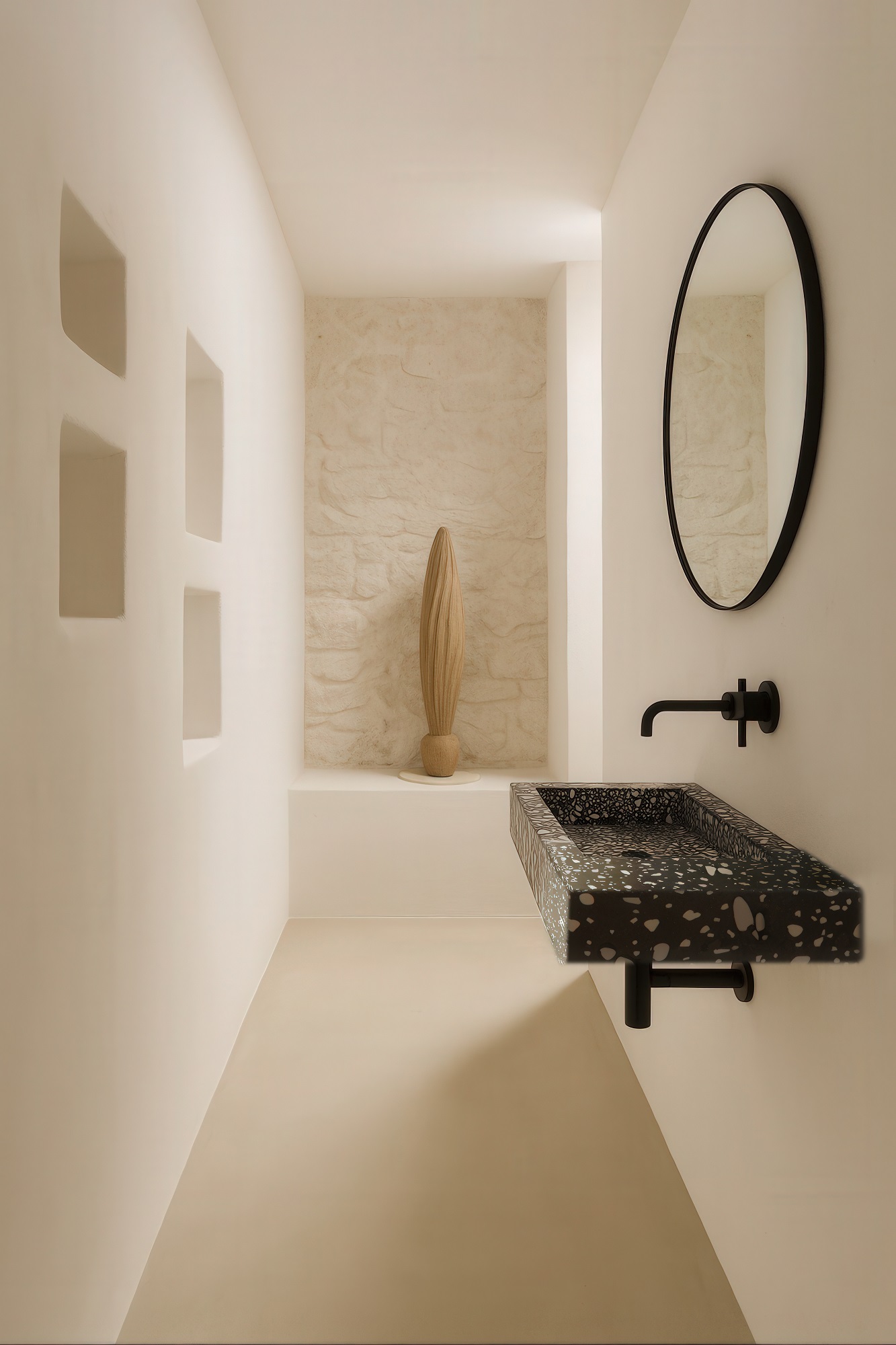 PLURA BLACK TERRAZZO Urbi Et Orbi Wall Hanging Cement Sink Gal