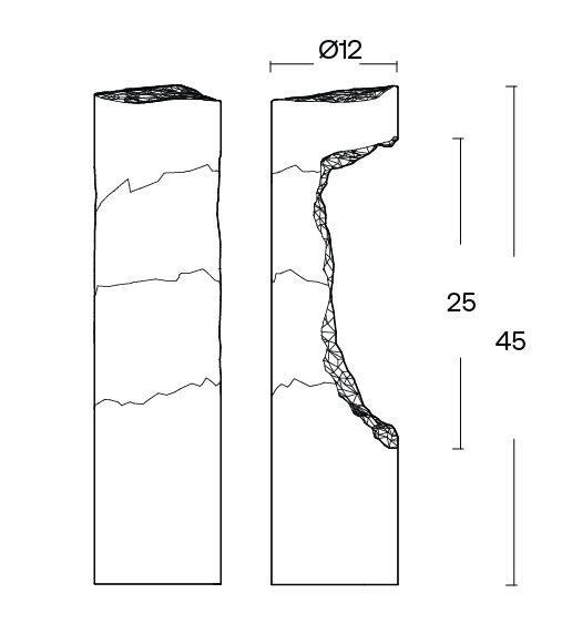 Strata Bollard Low Drawing