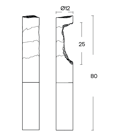 Strata Bollard Tall Drawing